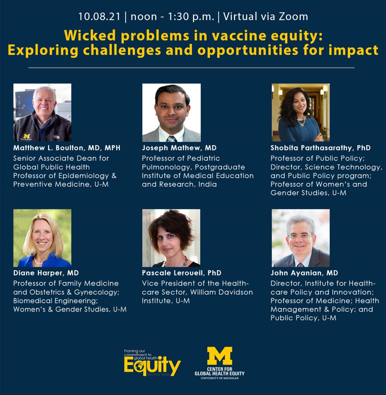 Vaccine equity panelists