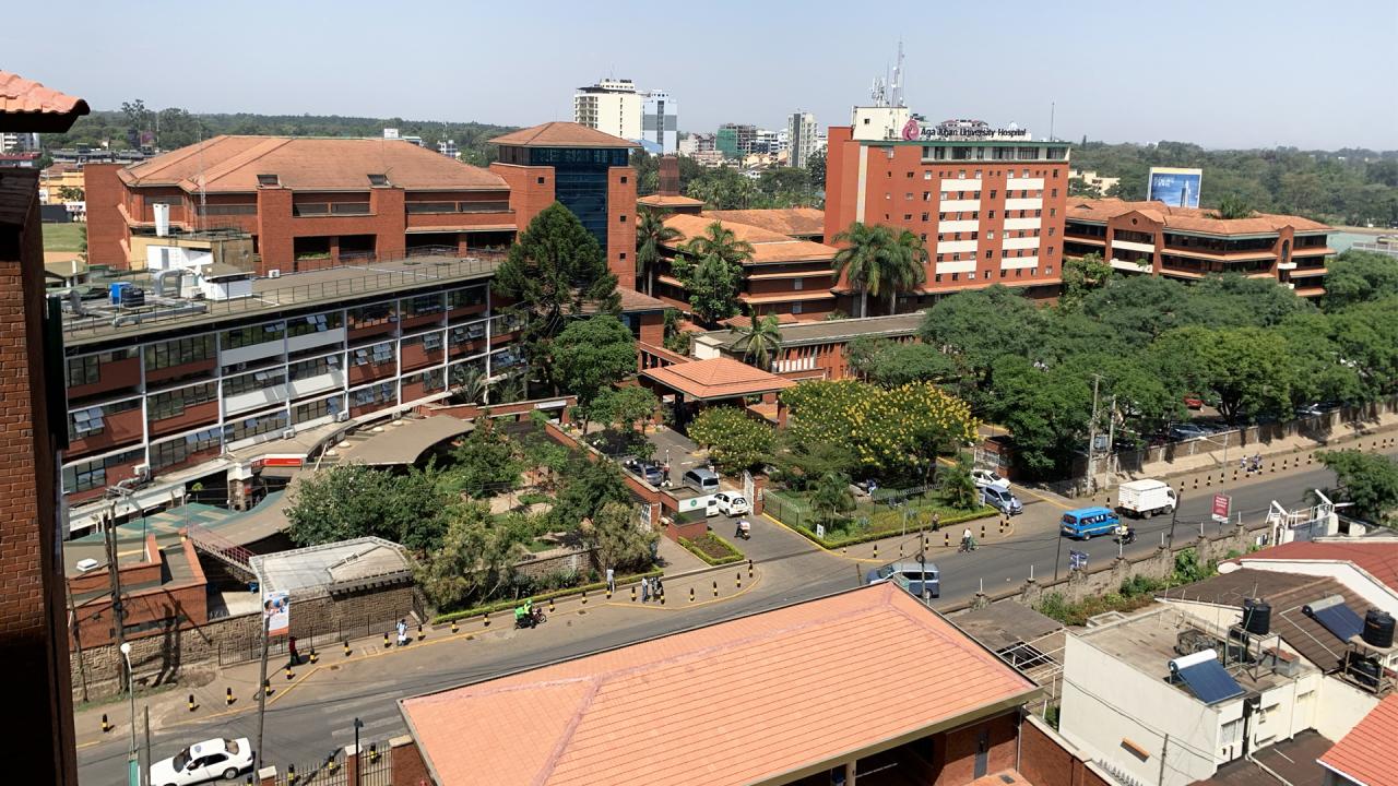 Aerial view of Nairobi campus of Aga Khan University, Kenya