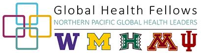 Fogarty Global Health Fellows graphic with Washington Michigan Hawaii Minnesota Indiana logos