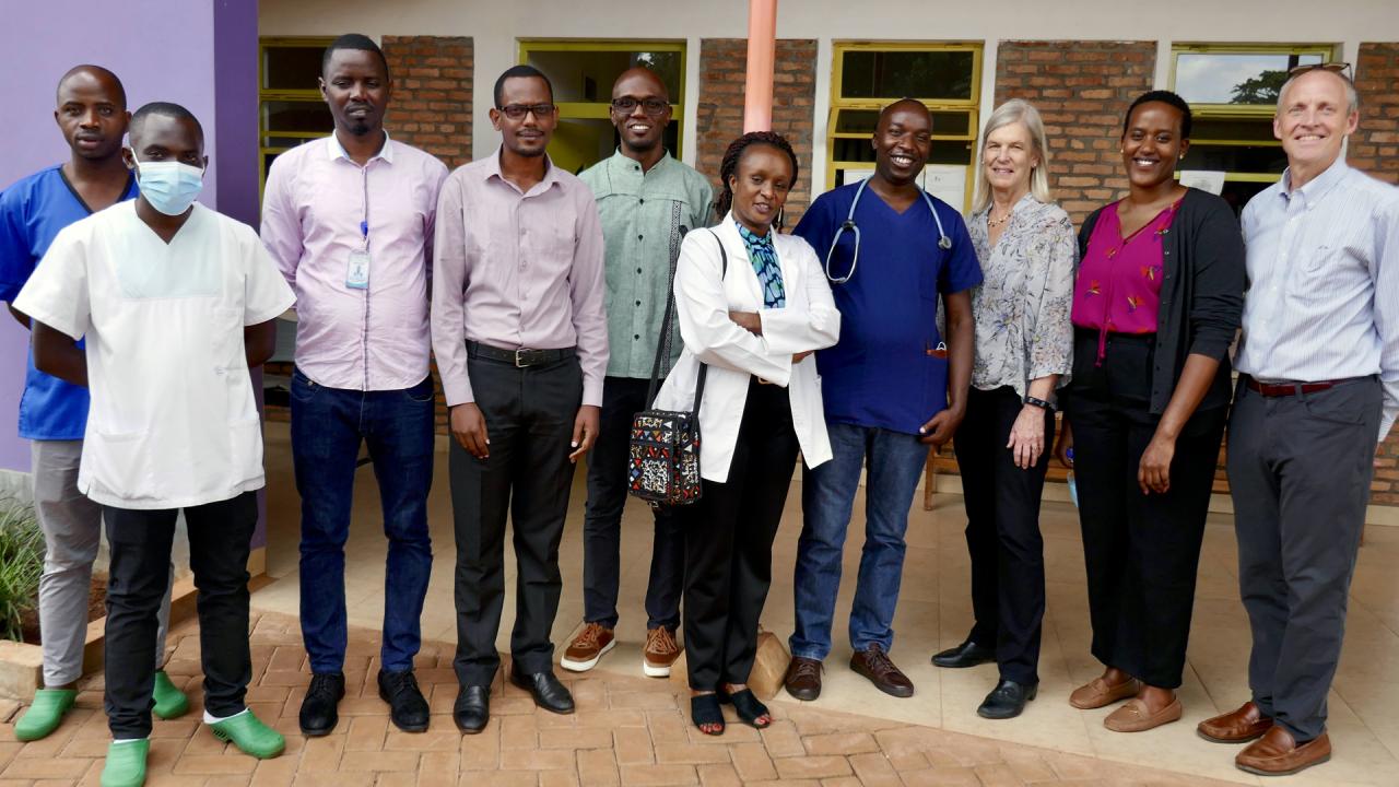Medical officers of Kirehe District Hospital in Rwanda leading a tour of the hospital