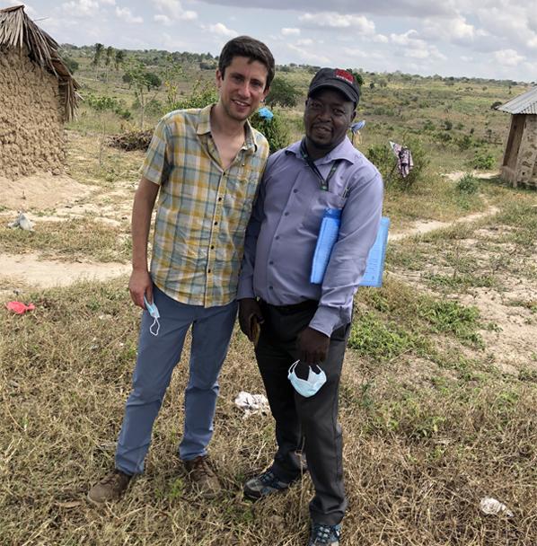 Center member Josh Ehrlich with LOSHAK partner Felix Agoi, Kenya, visiting a research site