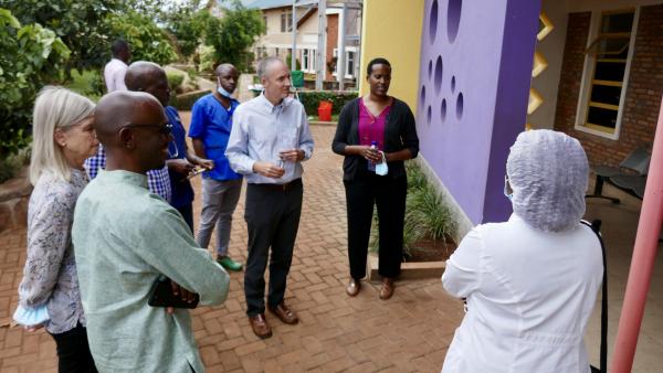 Outside Kirehe District Hospital in Rwanda