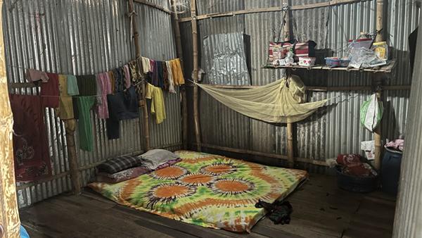 Dwelling for a family of five in an urban informal settlement in Mirpur, a neighborhood in the capital city Dhaka, Bangladesh