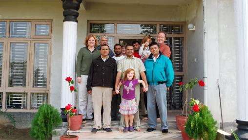 The official farewell to visiting researcher Amy Pienta and family, from the Institute for Social and Environmental Research-Nepal (ISER-N) staff in Chitwan, Nepal.
